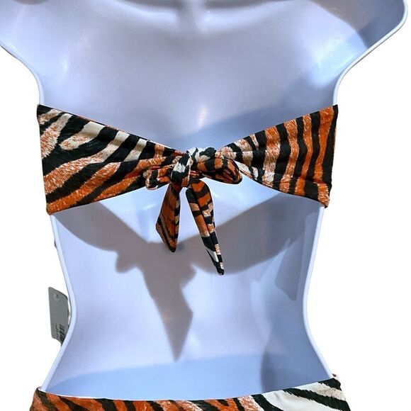 L*Space For The African Wildlife Foundation Tiger Print Cut-Out Bikini Size L - Picture 6 of 16